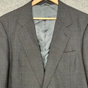 Gerald Austin Bond Street London NY Mens‎ Charcoal Plaid Blazer Jacket Size 44L